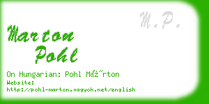 marton pohl business card